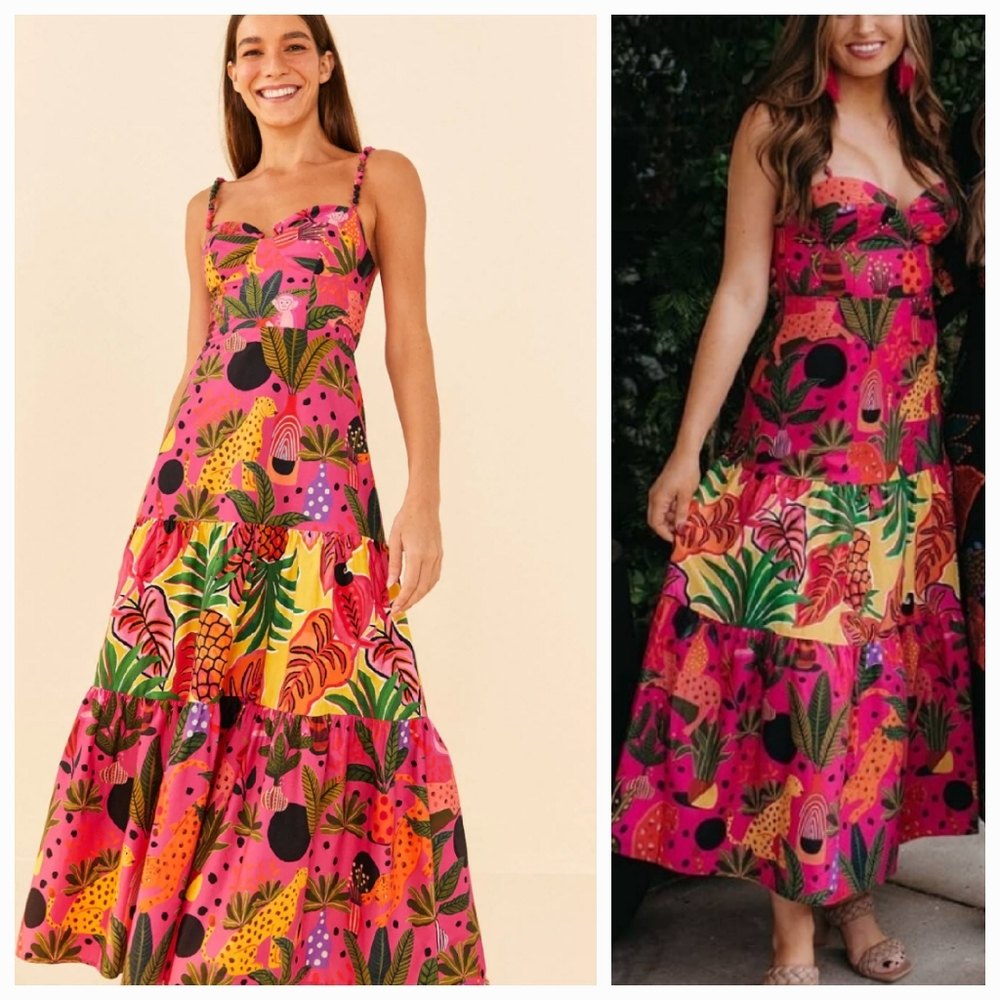 FARM Rio Pink Tropical Maxi Dress